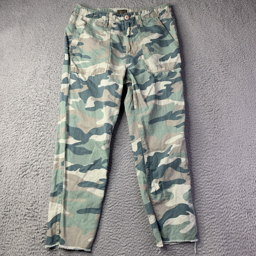 MOTHER Olive & Beige Camo Ankle Pants